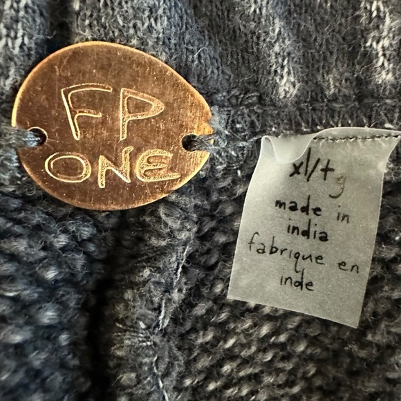 NWT FREE PEOPLE FP One Bohemian Wide Leg Barrel Arden Knit Pants Washed Black XL - Picture 9 of 12